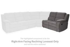 Roman Glass Right-Arm Facing Reclining Loveseat