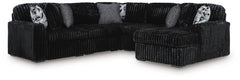 Midnight-Madness 5-Piece Sectional with Chaise