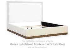 Hennington Queen Upholstered Footboard with Rails