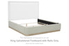 Hennington King Upholstered Footboard with Rails and Roll Slats
