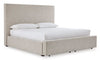 Kristiland King/California King Upholstered Headboard/Storage Footboard/roll Slats
