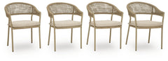 Ocean Park Outdoor Arm Chair with Cushion (Set of 4)