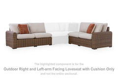 Angel Island Outdoor Right and Left-arm Facing Loveseat with Cushion (Set of 2)