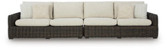 Kimora Outdoor Right and Left-arm Facing Loveseat with Cushion (Set of 2)