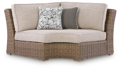 Revare Beach Outdoor Curved Corner Chair with Cushion