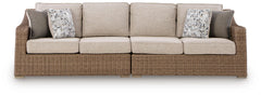 Revare Beach Outdoor Right and Left-arm Facing Loveseat with Cushion (Set of 2)